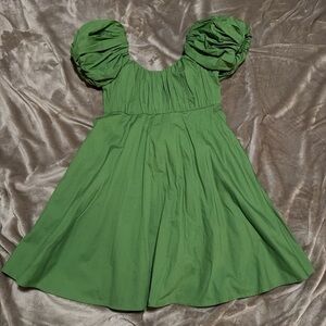 Abercrombie & Fitch Poplin Dress in Forest Green